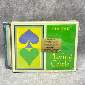 Vintage Current Bridge Set 2 Decks 1 Score Pad 8 Tallies Sealed 1979